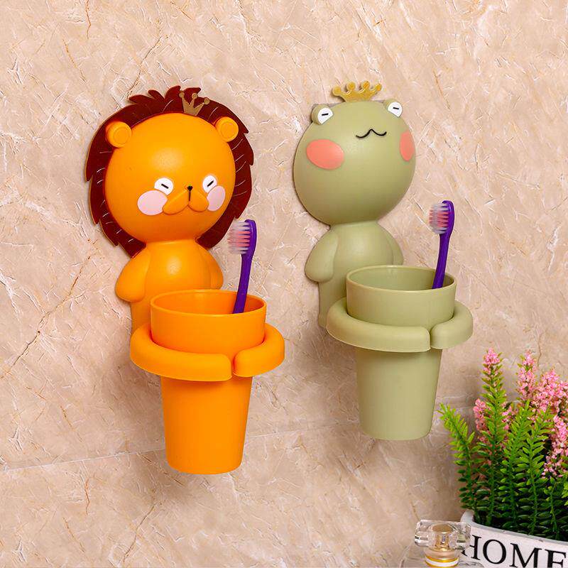 Children's toothbrush rack creative cartoon dinosaur mouthwash cup holder wall-mounted anti-fall girl home baby cute