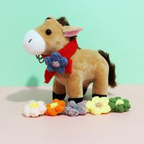 Small Horse Pendant Key Buckle Ring Cute Plush Horse Foal Doll Small Gift Backpack Pendant Car Key Chain Pendulum