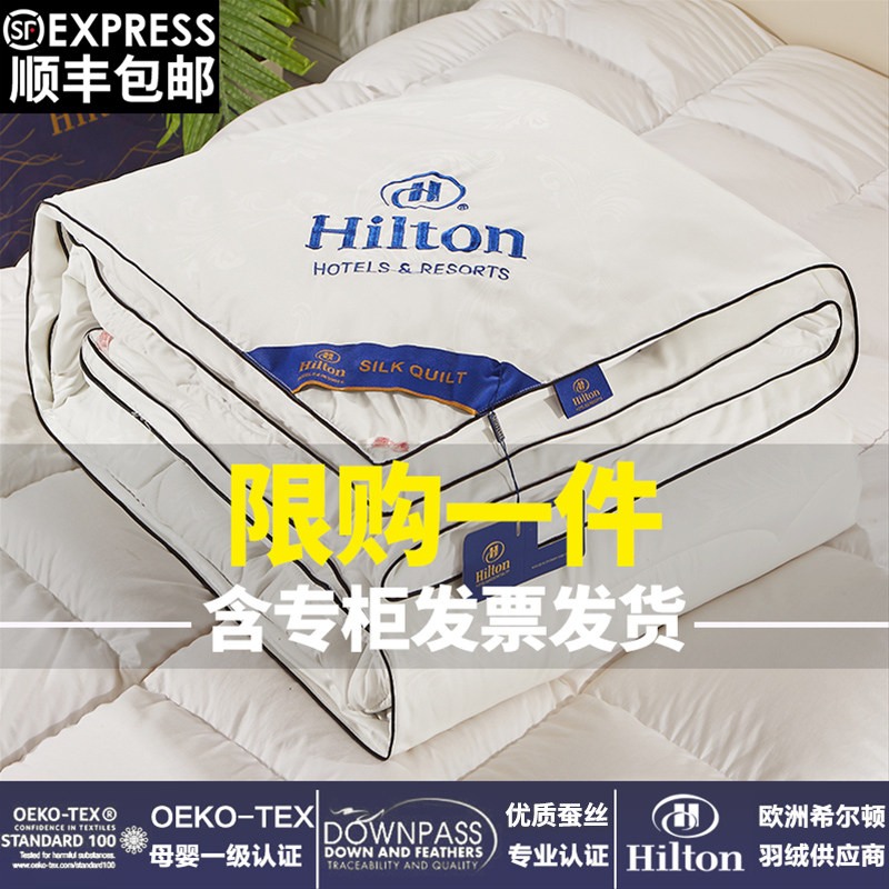 Exit Hilton Hotel Silk Quilt 100 Mulberry Silk Spring Autumn Quilt Quilt Core Winter Quilt Full Cotton Air Conditioning Summer Cool Quilt