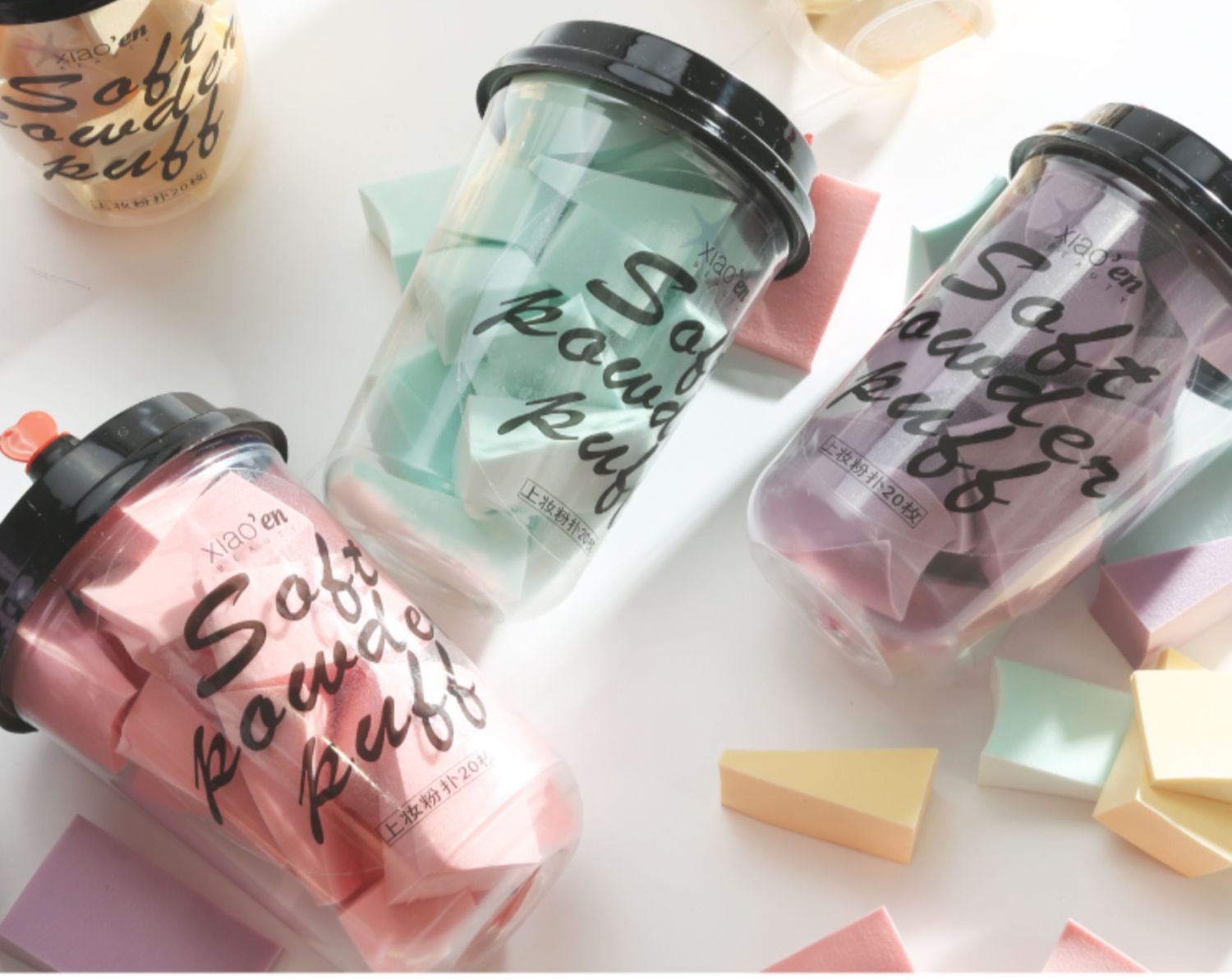 Miếng bọt biển trang điểm phồng xiaoenbeauty không ăn phấn trang điểm trứng ướt và khô 20 dụng cụ trang điểm - Các công cụ làm đẹp khác khuôn kẻ chân mày