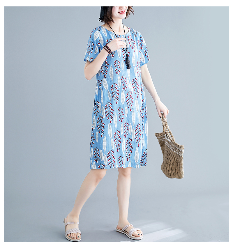 Váy cotton và vải lanh nữ 2019 mới mùa hè đầm giản dị Thịt Tây Tạng lỏng lẻo đắt tiền - Sản phẩm HOT shop bán đầm đẹp