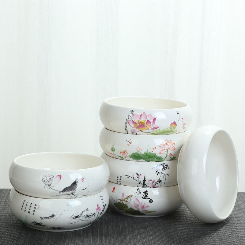 Large ceramic tea home for wash cup blue - and - white ware washing dishes violet arenaceous tea accessories trumpet writing brush washer