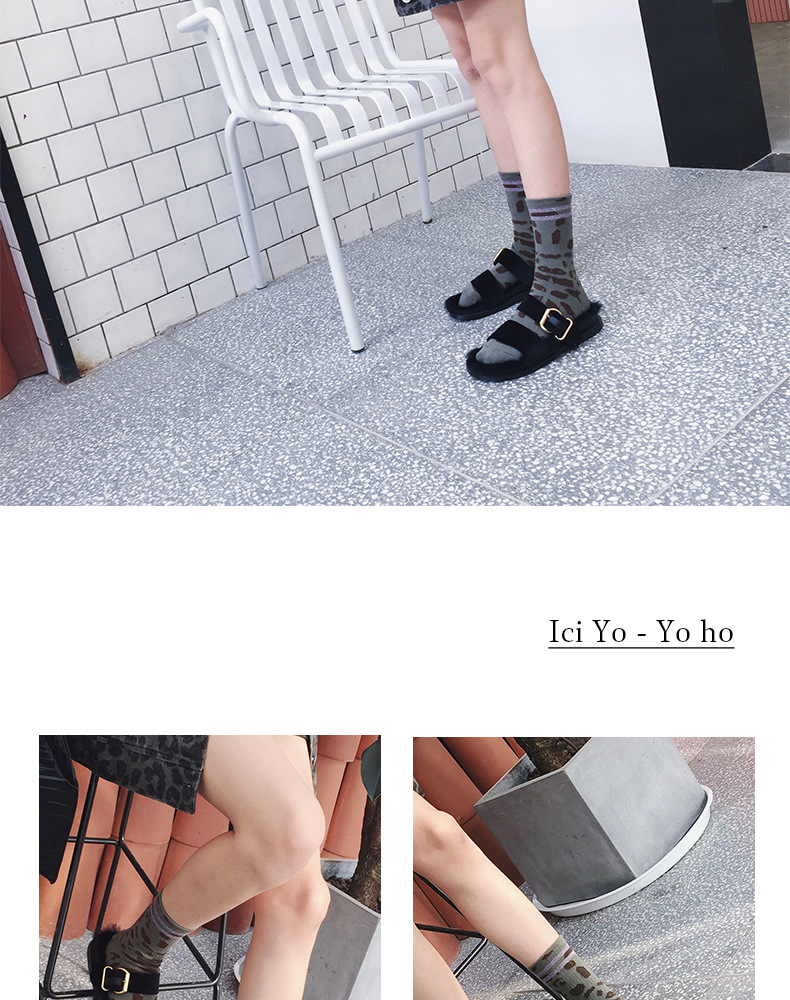 Mùa thu và mùa đông sản phẩm mới vớ thủy triều Hàn Quốc mô hình nổ da báo vớ phụ nữ bạc hành tây màu flash vớ thời trang vớ hai cực vớ vớ cổ ngắn