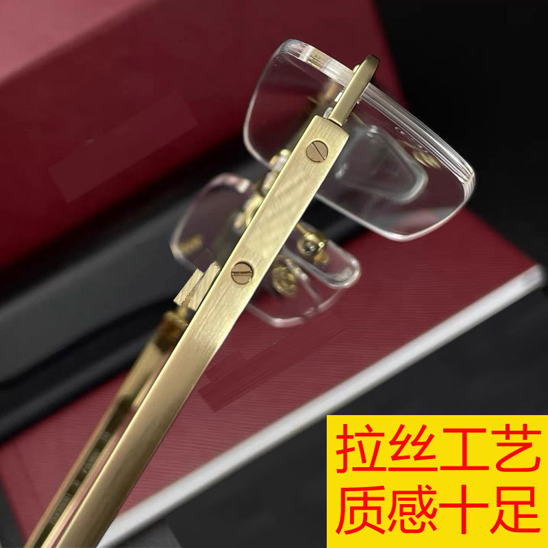 High-End Pure Titanium Ultra-Light Rimless Eyeglass Frame for Men Ct0511O Business Casual Fashion Eyeglass Frame Can Be Customized with Prescription Lenses for Women