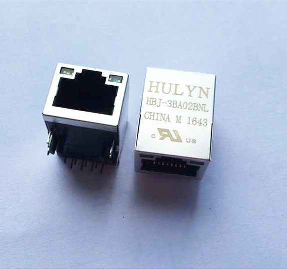 Manufacturer supply RJ45 with transformer socket with lamp 100 trillion counter-outlet socket HBJ-3BA02BNL-Taobao