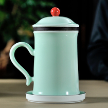 Guwu kiln Hongyun when the head of the master cup single cup ceramic with tea leak tea tray office tea cup gift packaging