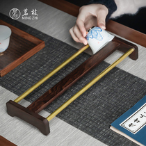 Mingzhi ebony wood teacup storage rack pure copper drain rack drying cup holder rack kung fu tea set accessories ornaments