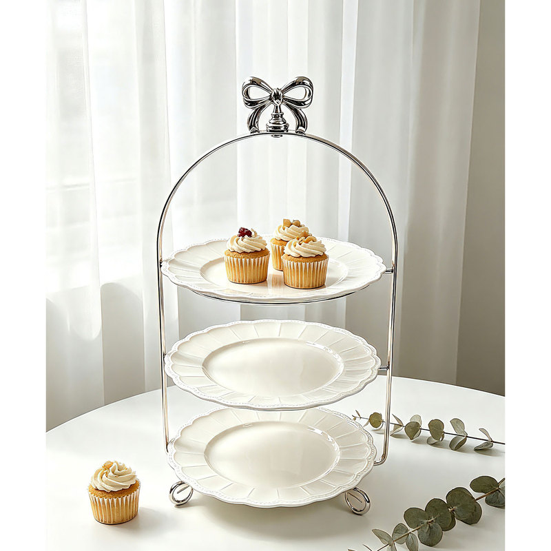 European-Style Palace-Style Round Three-Tier Cake Stand Wedding Dessert Table Display Living Room Bar Decoration Ornaments Snack Tray European-Style Palace-Style Round Three-Tier Cake Stand Wedding Dessert Table Display Living Room Bar Decoration Ornaments Snack Tray