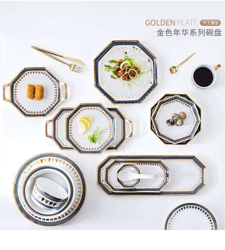 Implicit artisan Nordic plate ins dishes suit web celebrity steak dinner plate household ceramics tableware food dish