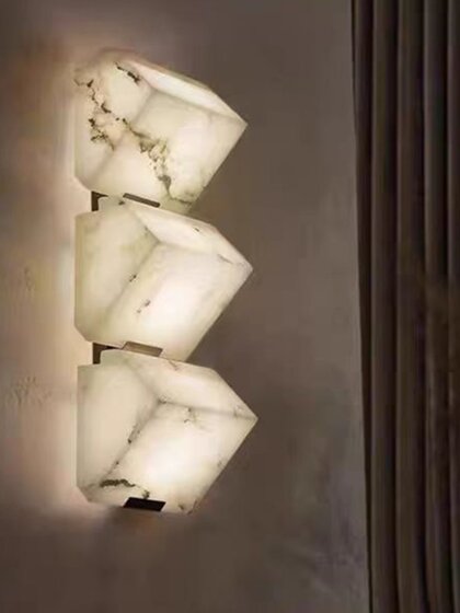 All-Copper Spanish Natural Marble Italian Minimalist High-End Corridor Living Room Tv Background Wall High-End Wall Lamp