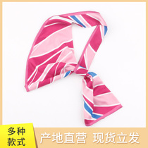 Chinese telecom silk scarf knife towels red striped new telecom business hall printed lady collar towels