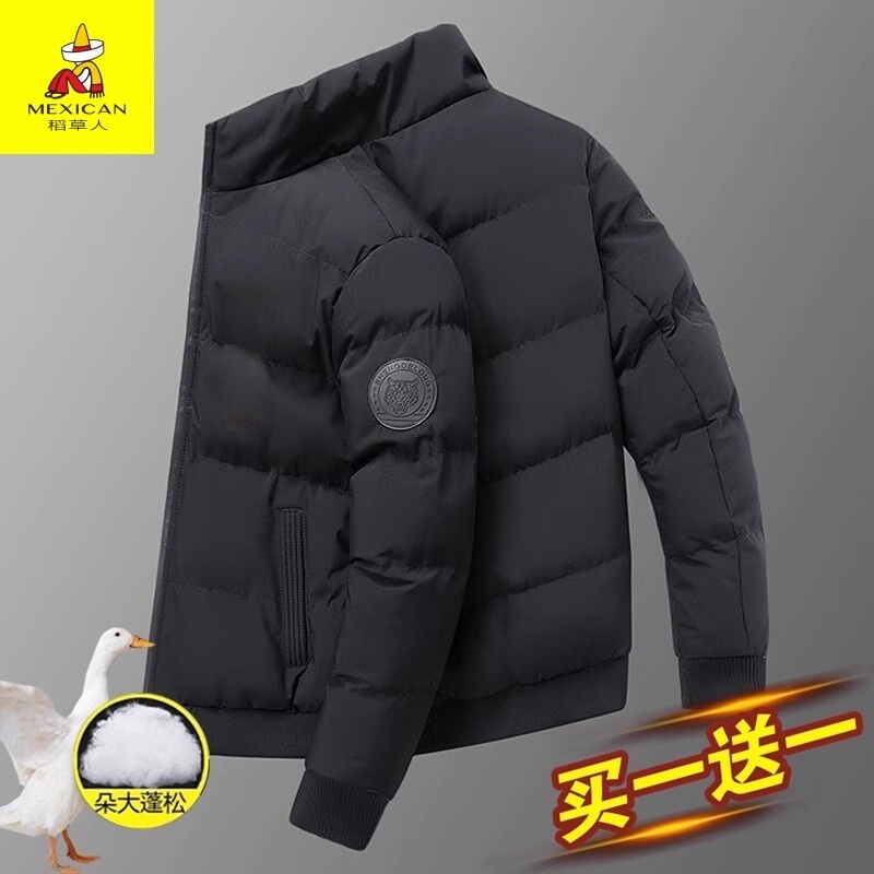 Scarecrow Genuine Stand-Up Collar down Jacket New Winter Thickened Large Size Cotton Coat Trendy Windproof Warm Short Cotton Jacket