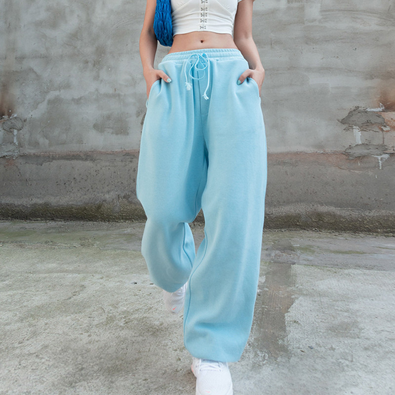 Sweatpants women's loose high waist and thin European and American sweatpants autumn new straight ins trendy casual pants