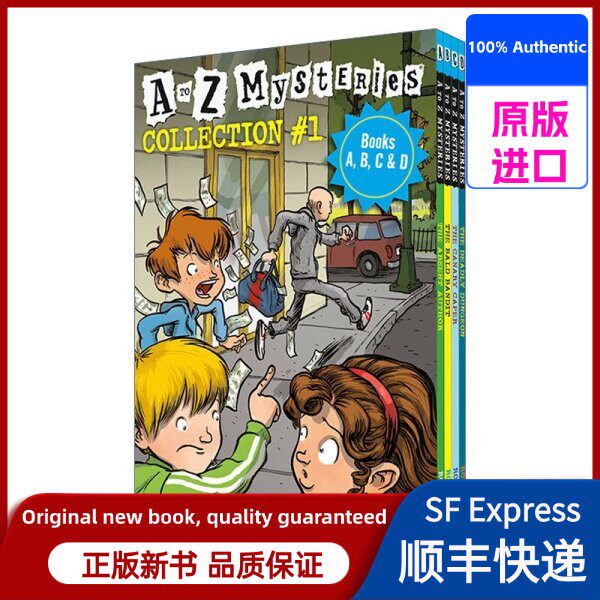 [In-Stock Original Edition] a to Z Mysteries Boxed Set Collection # 1 (Books A, B, C, & D) a to Z Mystery Case Series A-D Four-Volume Box Set Ron Roy;