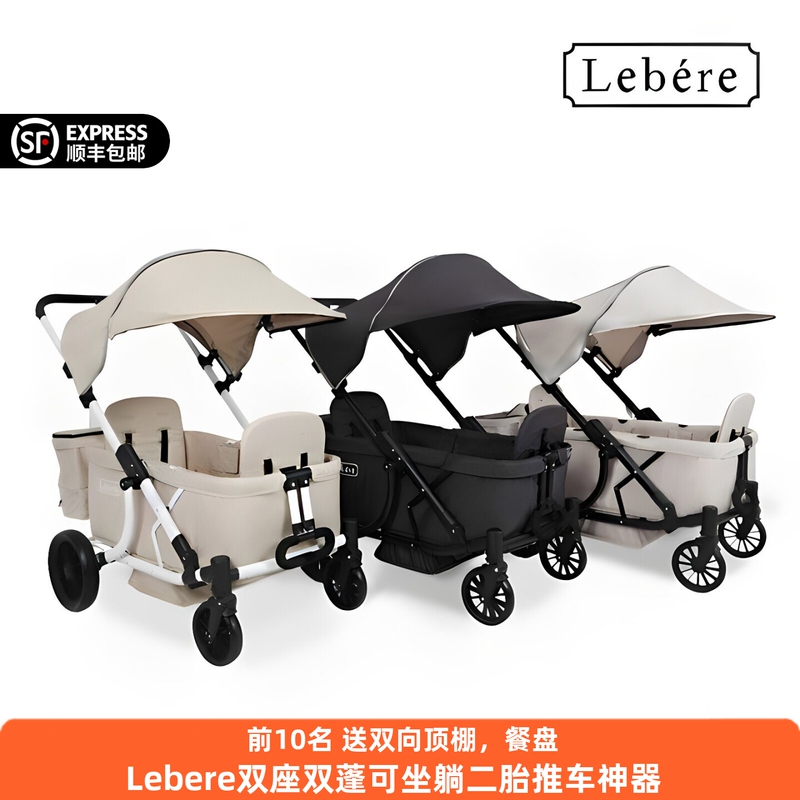Lebere Children's Double Stroller, a Travel Essential for Two Kids, Baby Can Sit and Lie Down, Camping Stroller for Twins