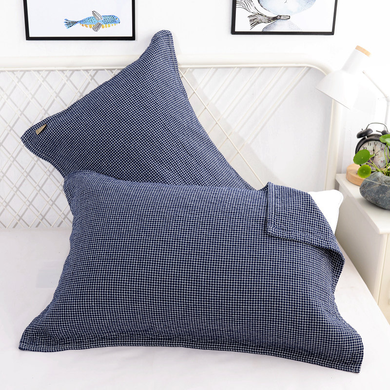 Japanese-style simple four-layer plain gauze pillow towel high-grade non-slip new cotton student couple pillow towel pair pack