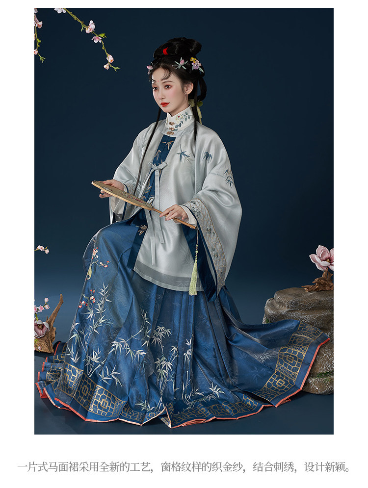 Китайцы одежда наборы 钟灵毓秀  竹枝词 圆领半袖 潇湘竹影