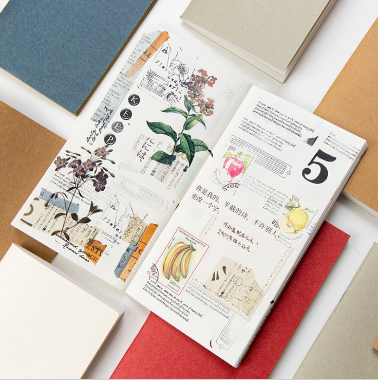 Standard book Travel book TN inner core for the core hand book Retro literary notebook Grid checkered blank inner page book