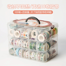 Multi-layer washi tape storage box Transparent desktop stationery hand account tape Hand account sticker storage box Large capacity