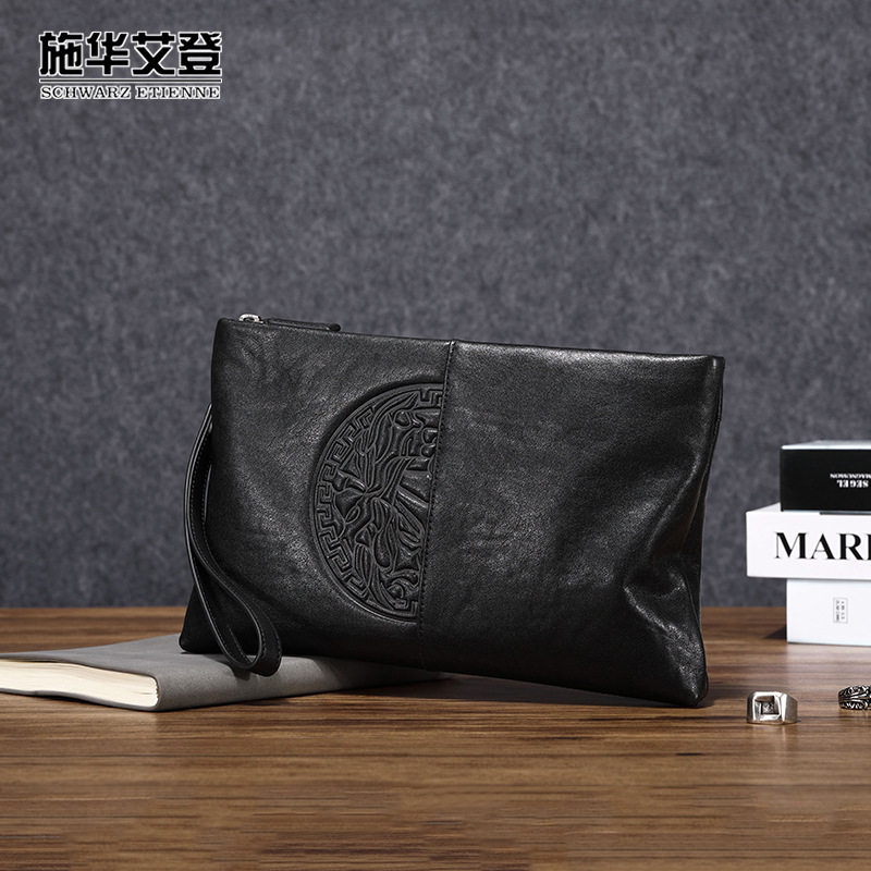 Men's handbag handbag leather soft skin business leisure large capacity hand grab man envelope envelope head skin