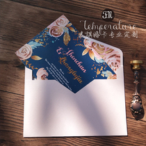 Invitation letter watercolor gold gilding gold edge personalized custom creative invitation invitation wedding envelope wedding envelope wedding