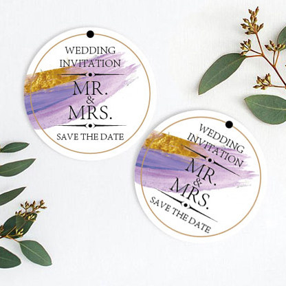LOGO tags wedding circular tag invite sugar box with invitation paper decoration