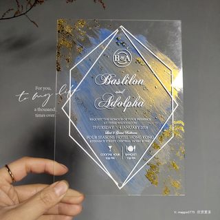 Wedding card golden invitation wedding invitation luxury custom acrylic