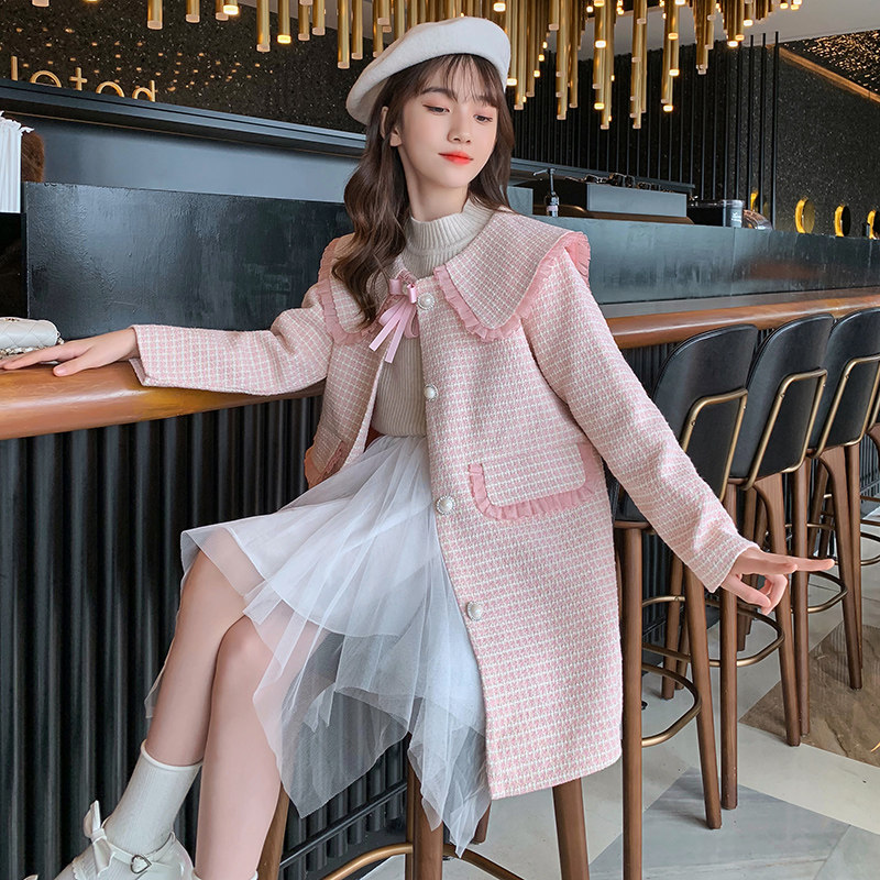 Girl Spring Autumn Jacket 2022 New Fashion Korean Edition CUHK Scout Red Thousand Bird Gongsent Fashion Temperament Great Clothes