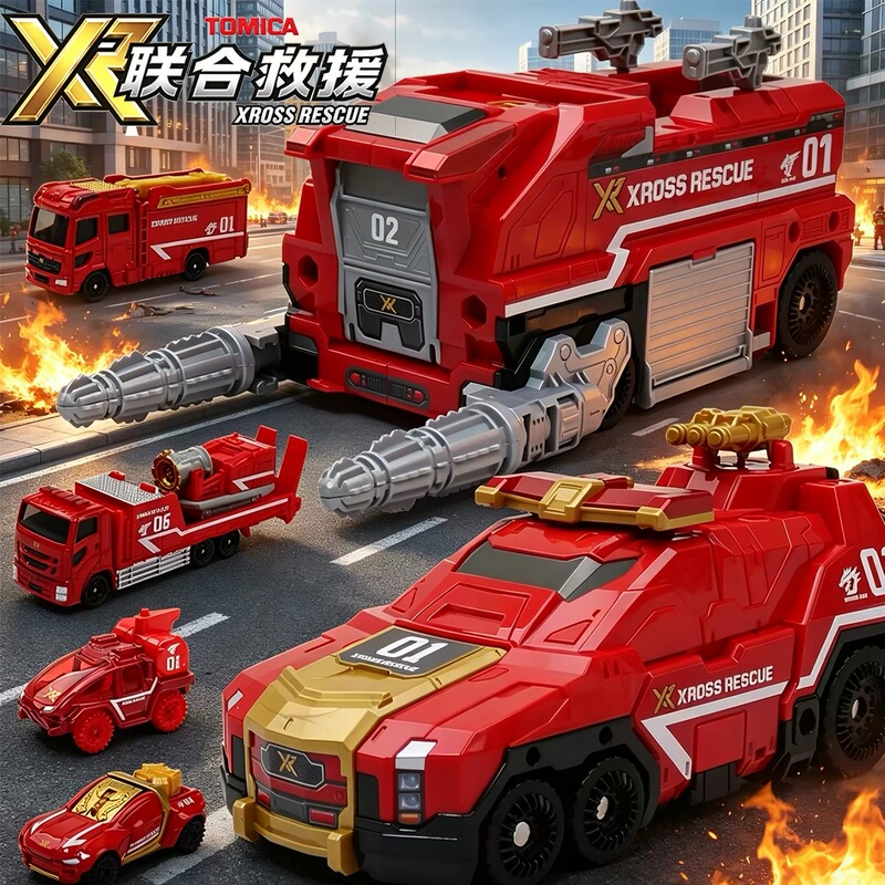 Tomy Tomica Simulation Joint Rescue Team Fire Truck Longze and Fuhu Scene Set Toy Gift Tomy Tomica Simulation Joint Rescue Team Fire Truck Longze and Fuhu Scene Set Toy Gift