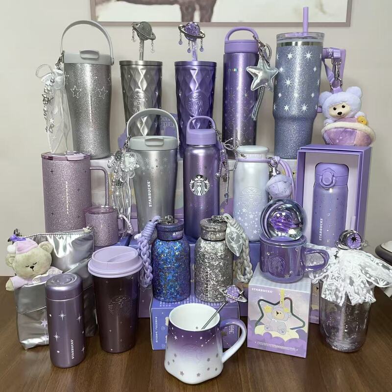 Starbucks 26 Purple Night Galaxy Cartoon Ceramic Mug Desktop Cup Stainless Steel Travel Insulated Cup Gift Box Blind Box Starbucks 26 Purple Night Galaxy Cartoon Ceramic Mug Desktop Cup Stainless Steel Travel Insulated Cup Gift Box Blind Box