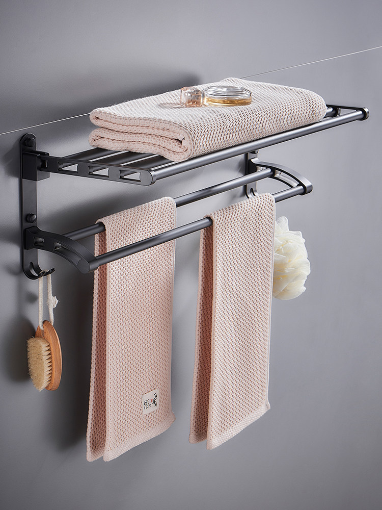 [USD 21.02] Bath towel rack Nordic style toilet rack Black toilet ...