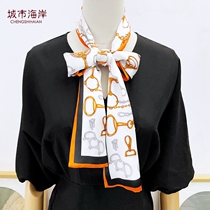 Winter new silk long silk scarf mulberry silk scarf decorative ribbon headscarf belt wrist scarf narrow