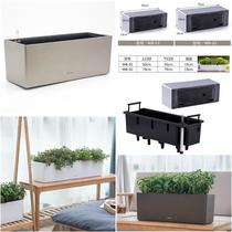 Long flower pot rectangular Nordic simple plastic long Strip balcony hanging flower pot railing hanging lazy automatic water absorption