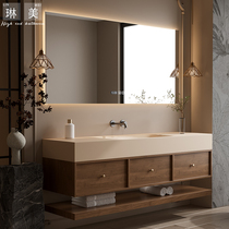 Corian one-piece basin antique style washbasin slate bathroom cabinet combination bathroom handwashing basin cabinet customization