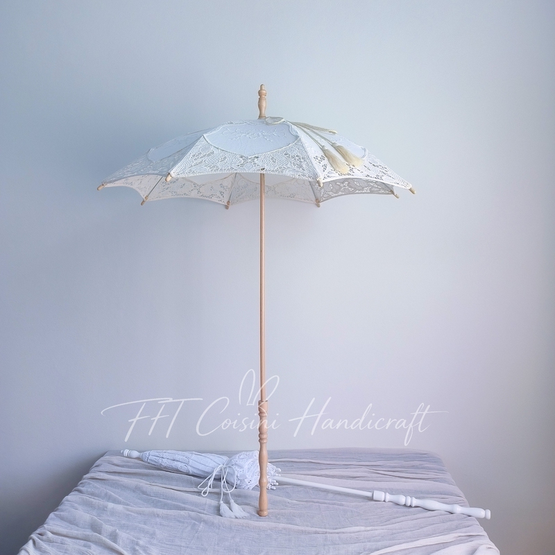 Long-Handled Cotton Lace Umbrella, Lolita Umbrella, Bridal Wedding Dress, Vintage French Lace Umbrella, Photography Prop Long-Handled Cotton Lace Umbrella, Lolita Umbrella, Bridal Wedding Dress, Vintage French Lace Umbrella, Photography Prop