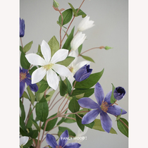 fancywood simulation clematis Diana Clematis high-grade simulation flower flocking process floral design