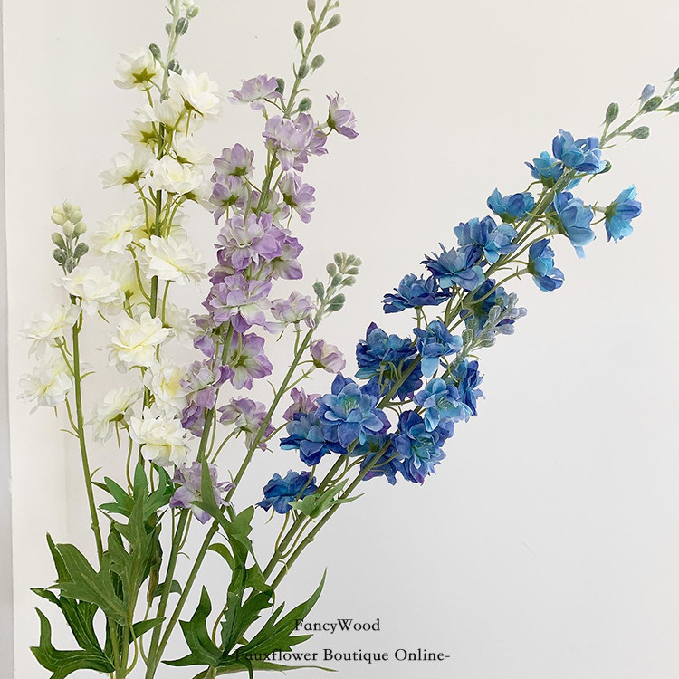 Simulation of delphinium high-grade realistic home soft-fitting model room decoration floral art living room table flower combination diy
