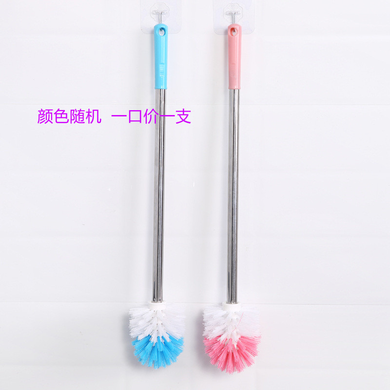 Long handle No dead angle Flat Head Toilet Makeup Room Toilet Brush Clean Bending Gap Brushed Toilet Brush Round Head Toilet Brush