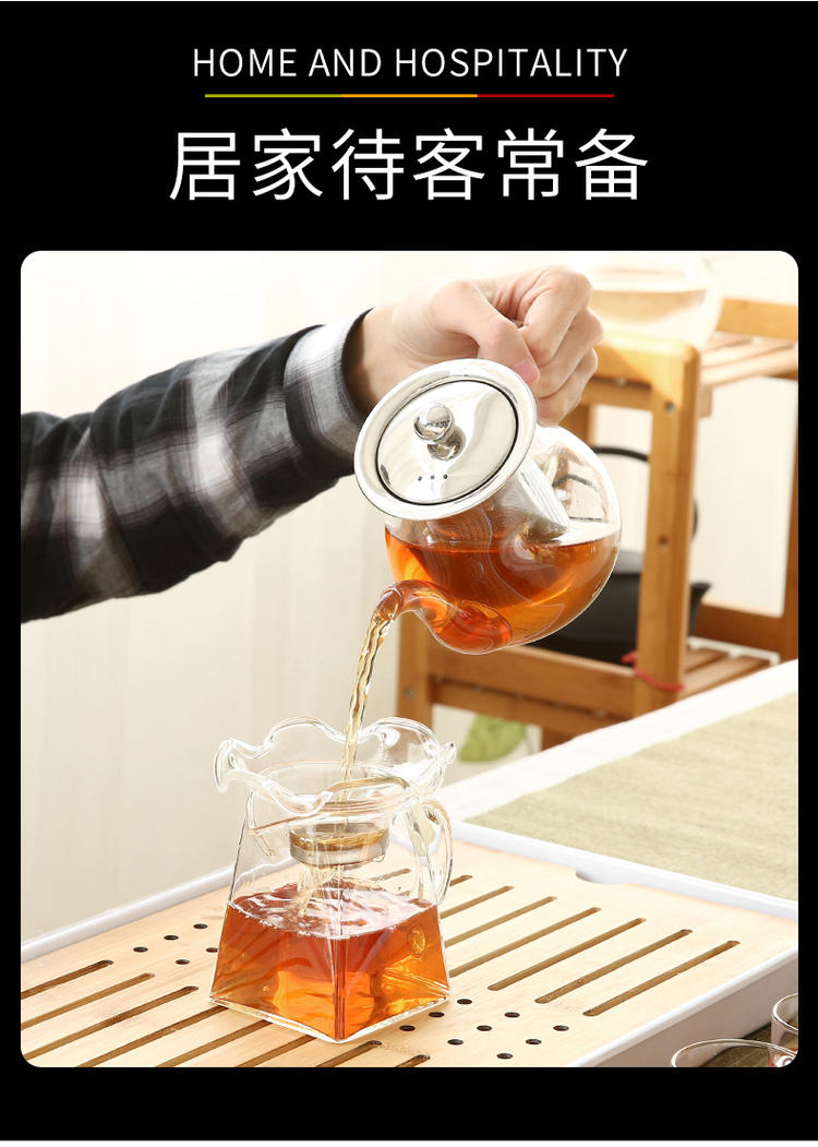 European style glass tea set kung fu tea high - temperature household contracted teapot transparent ceramic cups