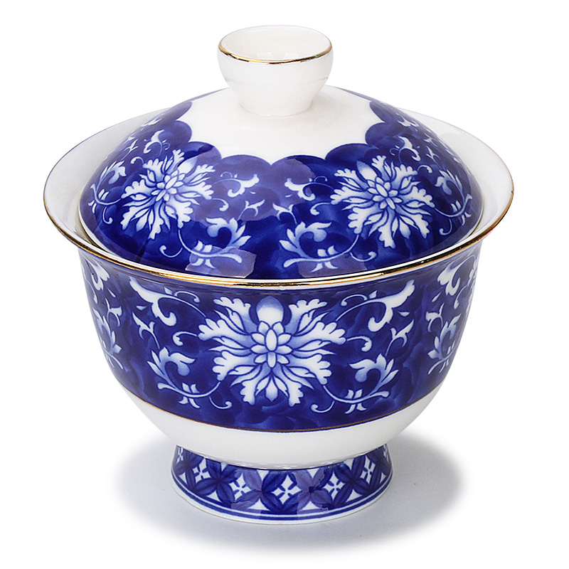 Gold colored enamel three to make tea tureen bowl cups large single household kung fu tea set suits for the lounge