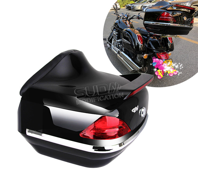 Motorcycle Yamaha Lifan v16 Prince Ben tail box electric car trunk waterproof helmet with LED lights