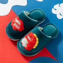 Childrens slippers mens autumn and winter girls indoor shoes cute dinosaur fur slippers household non-slip cotton slippers