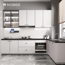 Minimalist new Chinese style Shenzhen Hong Kong overall kitchen cabinet customization Modern minimalist multi-layer solid wood kitchen cabinet customized