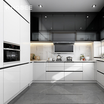 Norbeni whole cabinet customized stainless steel kitchen cabinet customized waterproof multi-layer solid plank stove cabinet one