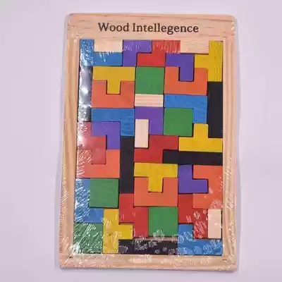 New Montessori Wooden Blocks Children Wood Intelligence Russ