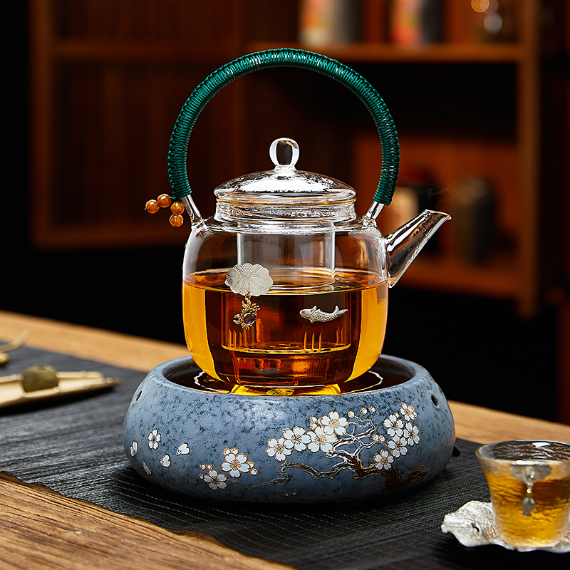 Cooking teapot with high temperature heat and thicker teapot household kit electric pot cooker teapot cooking glass teapot small capacity