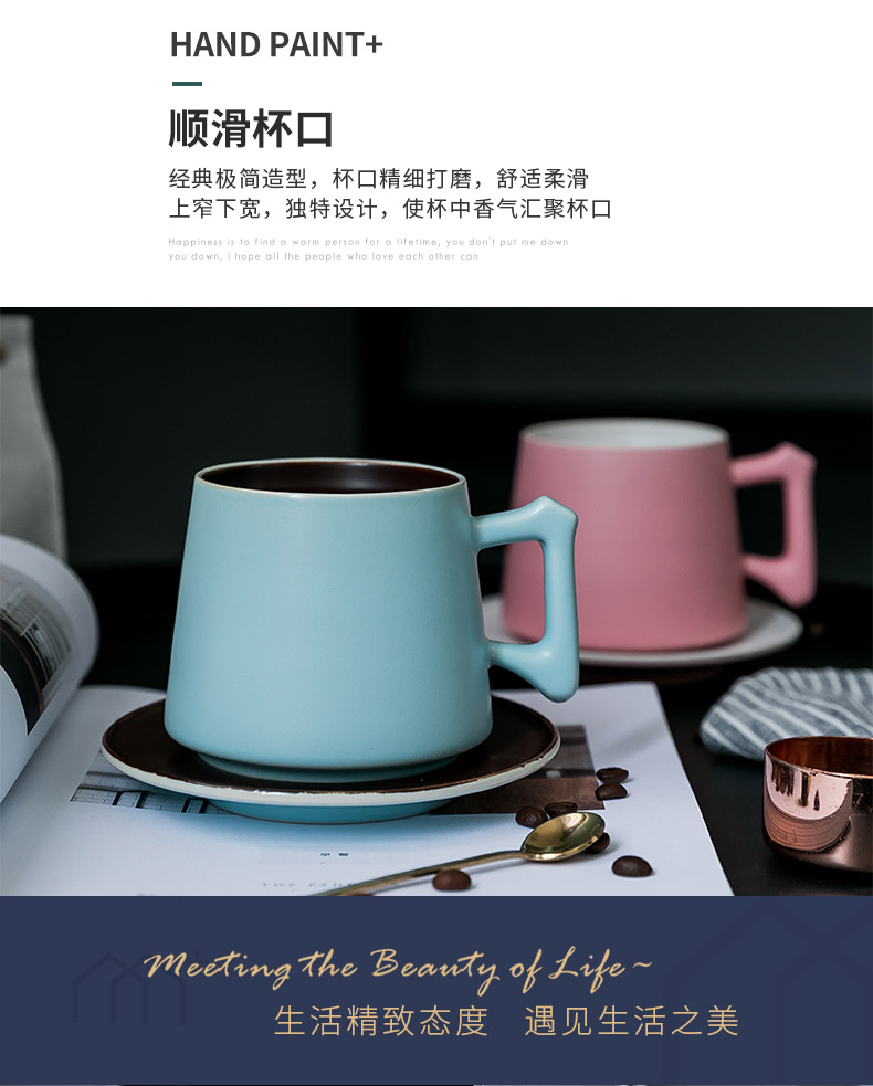 Nordic ins mark cup creative move lovers trend ceramic coffee cup oatmeal for breakfast cup and lovely girl