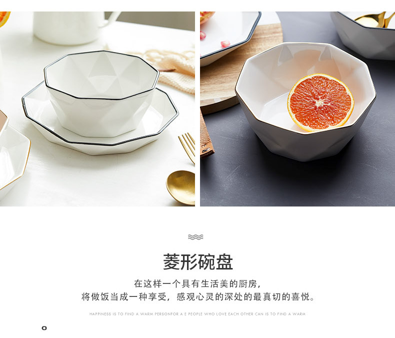 The Home of a single bowl bowl bowl salad bowl dish dish simple ceramic tableware web celebrity ins plate new northern Europe