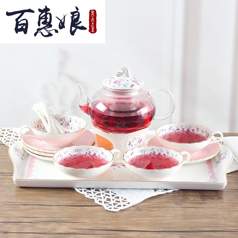 (niang scented tea tea set tea ceramic teapot with heating base heat - resistant glass tea cooked fruit tea in the afternoon