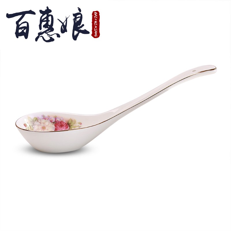 (niang tangshan ipads porcelain spoon, spoon, Malaysia 's rice ladle can form a complete set of tableware up phnom penh of flowers